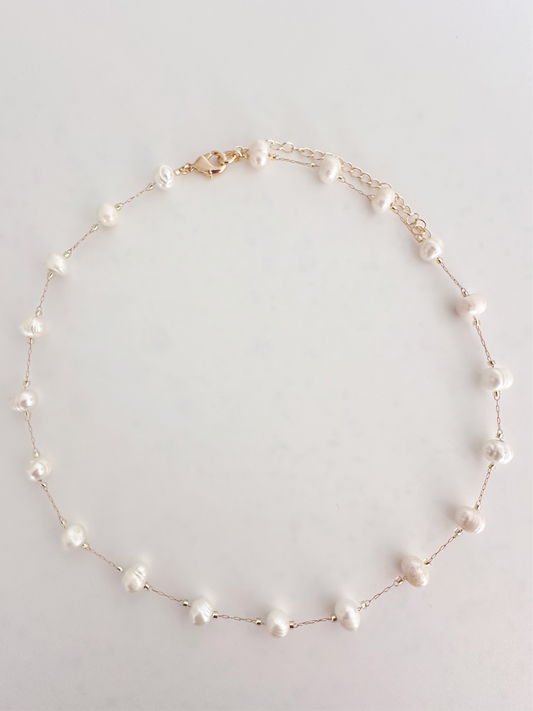 Rosary Pearl Necklace