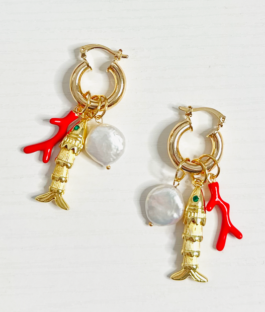 Fish Charm Earrings