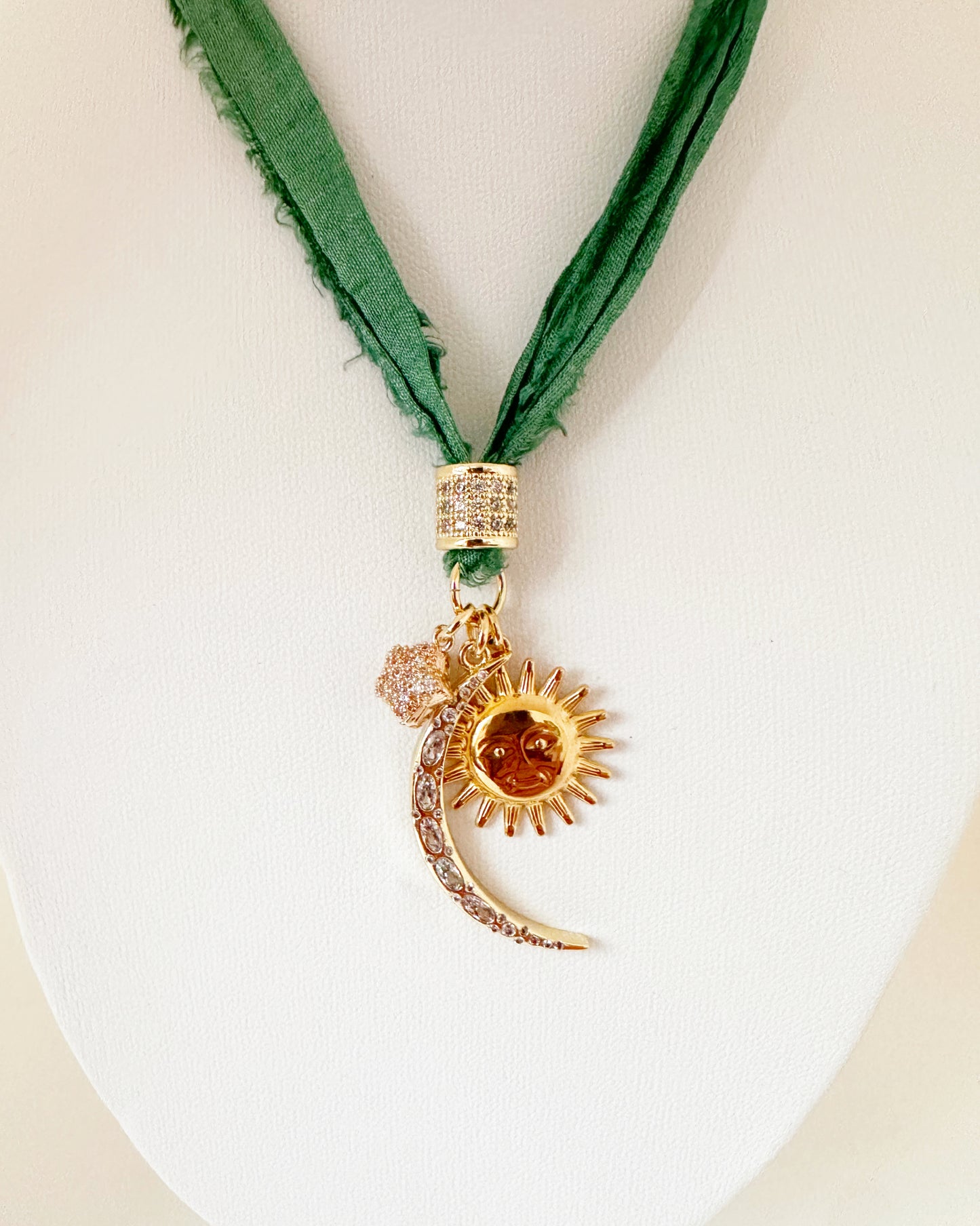 Sari Silk Charm Necklace