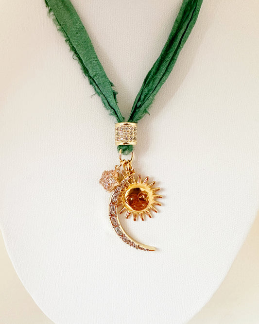 Sari Silk Charm Necklace